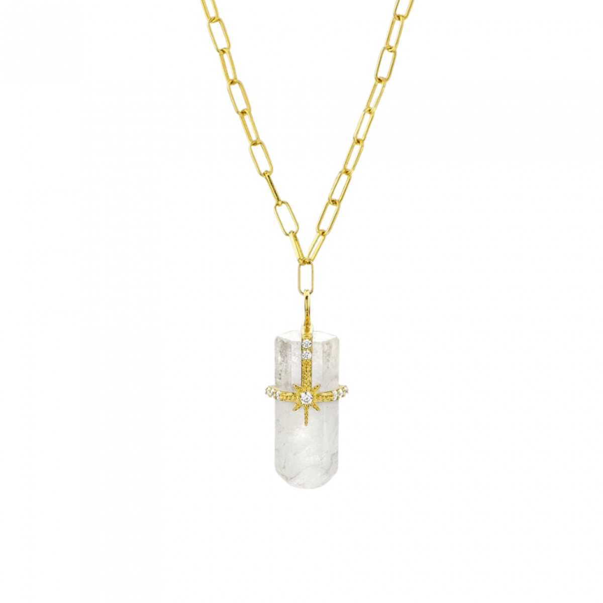 Collier Miniardise Quartz fumé plaqué or - photo 30