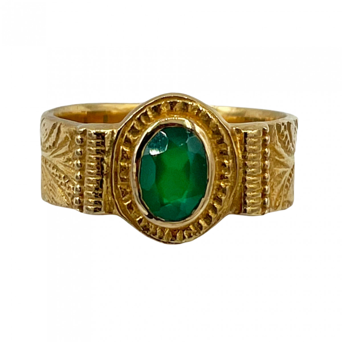 Bague dorée goutte onyx verte T 52 - photo 22