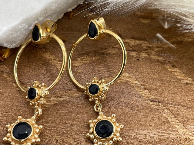 Boucles dorées et onyx noire - photo 11