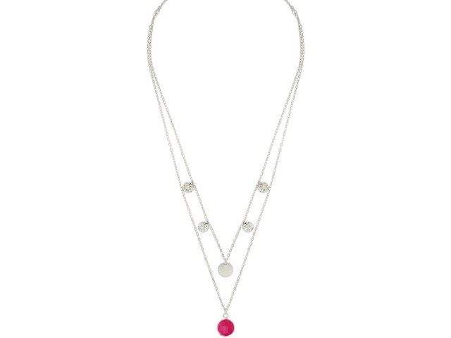 Collier Miniardise agate fushia argent - photo 10