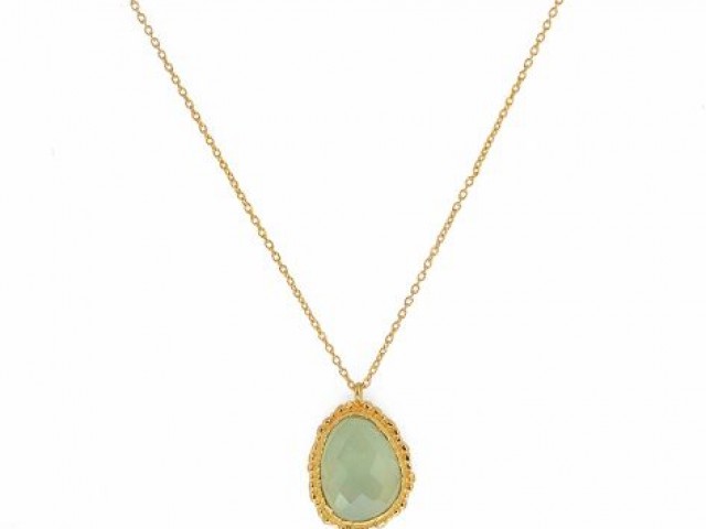 Collier doré et prehnite - photo 11