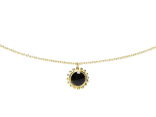 Collier pendantif soleil onyx noir - photo 10