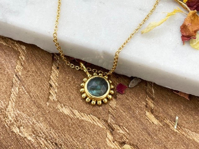 Collier pendantif soleil Labradorite - photo 10