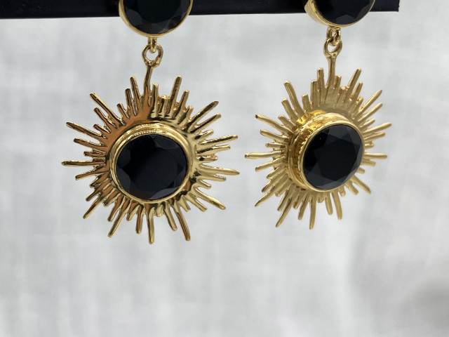 Boucles dorées soleil et onyx noire - photo 11