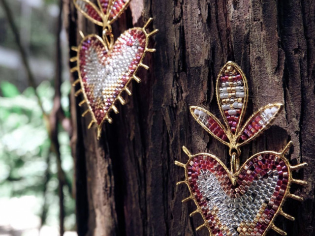 Boucles Mystic Heart blanches et roses - photo 11