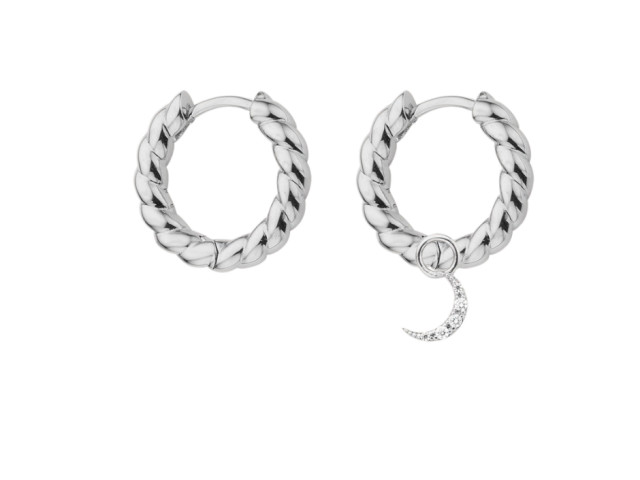 Boucles Twisty et son grigri Baby Moon argenté - photo 10