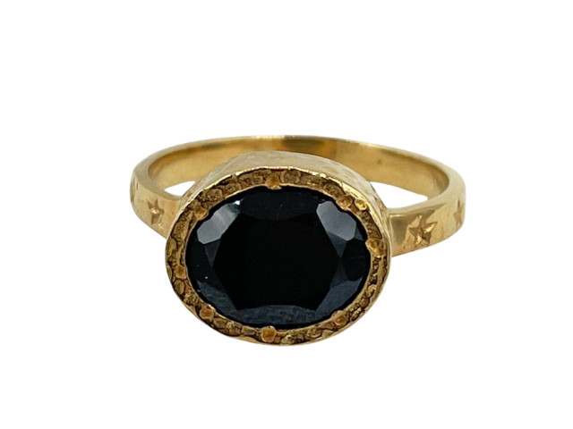 Bague dorée lartelée et onyx noire T 54 - photo 10