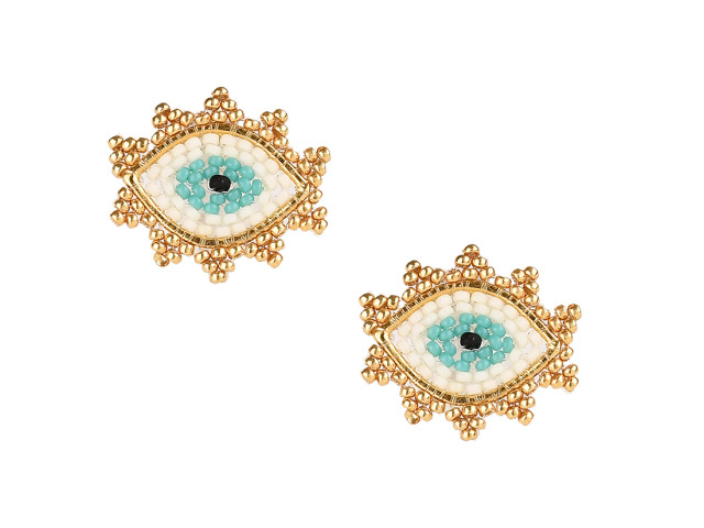 Boucles Golden Evil Eyes bleues - photo 10